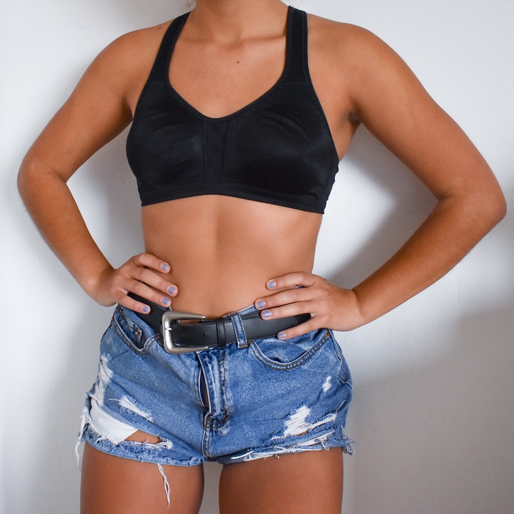 Vintage Champion Black Sports Bra